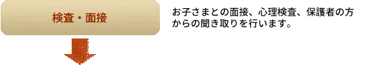 面接、心理検査、保護者の方からの聞き取り。